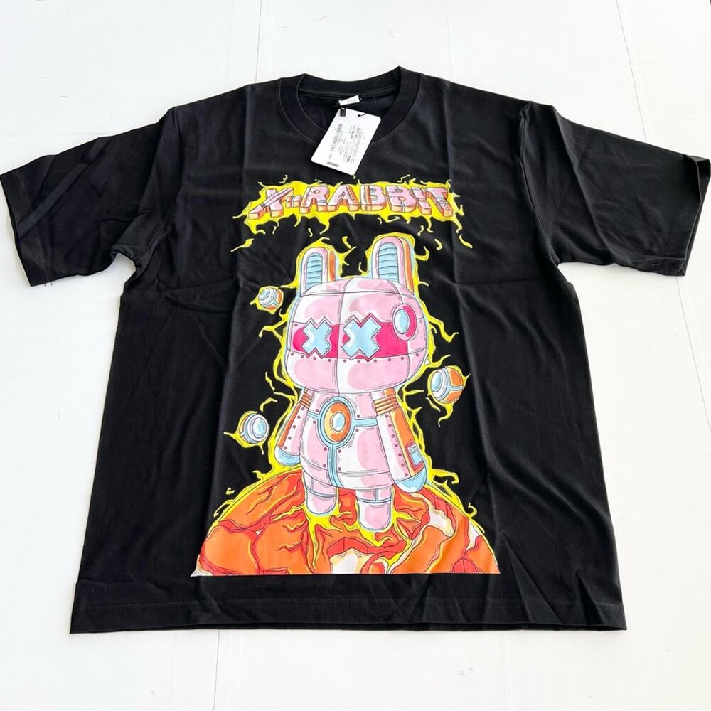 New HEYBIG Graphic Short Sleeve Tee Shirt TH-242 UNISEX SIZE L X-Rabbit Lava